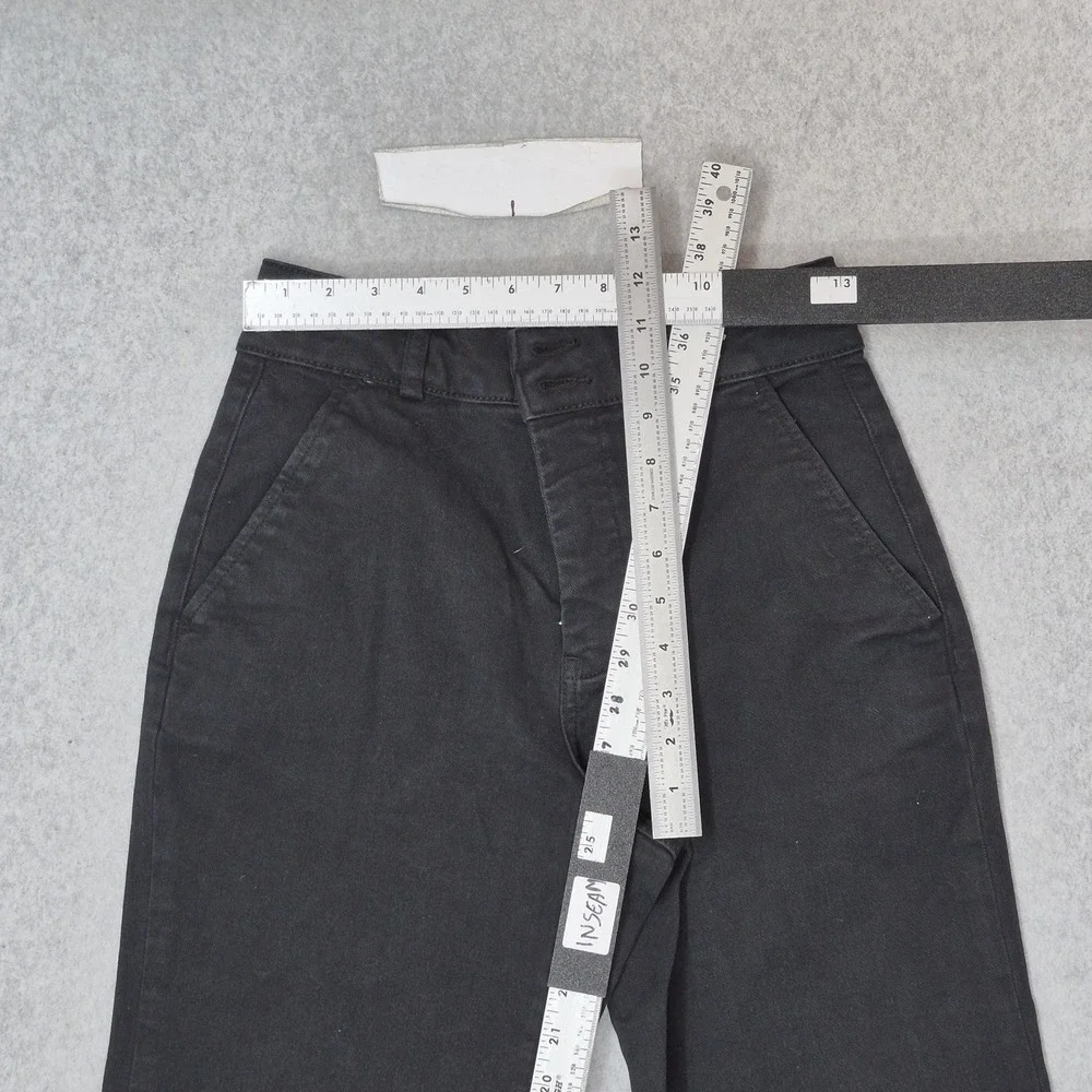 Everlane Women Pants 2 Black Twill Organic Cotton Taper Ankle 25